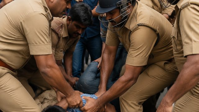 Police Clash with Students at Hyderabad College Protest