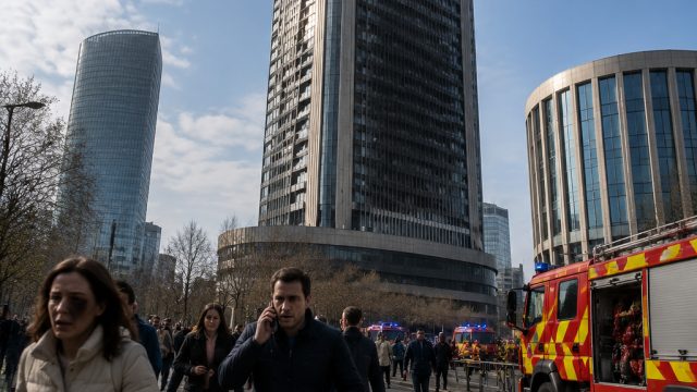 Emergency Evacuation in Madrid After Explosion at Iconic Skyscraper